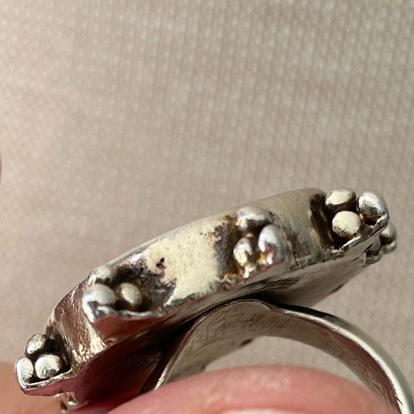 One of a kind Cloisonné sterling ring by Paulette - Picture 5 of 6